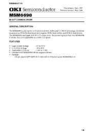 Datasheet MSM6698 manufacturer OKI