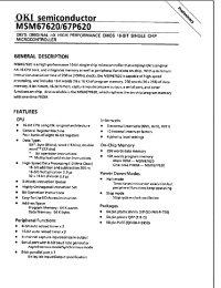 Datasheet MSM67620 manufacturer OKI