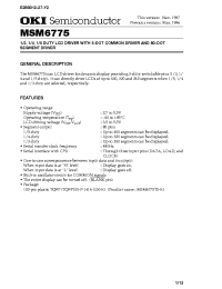 Datasheet MSM6775 manufacturer OKI