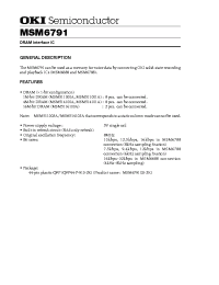 Datasheet MSM6791 manufacturer OKI