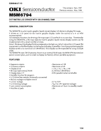 Datasheet MSM6794 manufacturer OKI