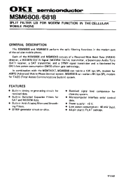 Datasheet MSM6818 manufacturer OKI