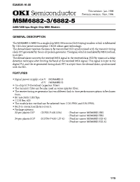 Datasheet MSM6882-3 manufacturer OKI