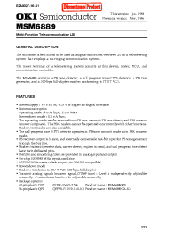 Datasheet MSM6889 manufacturer OKI