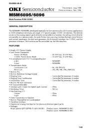 Datasheet MSM6895 manufacturer OKI