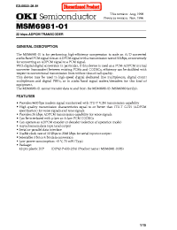 Datasheet MSM6981-01 manufacturer OKI