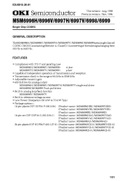 Datasheet MSM6996H manufacturer OKI