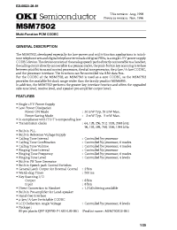 Datasheet MSM7502 manufacturer OKI