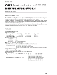 Datasheet MSM7533H manufacturer OKI