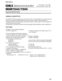 Datasheet MSM7540 manufacturer OKI