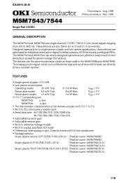 Datasheet MSM7543GS-K manufacturer OKI