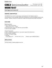 Datasheet MSM7547 manufacturer OKI