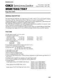 Datasheet MSM7567 manufacturer OKI