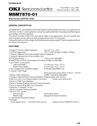 Datasheet MSM7570-01TS-K manufacturer OKI