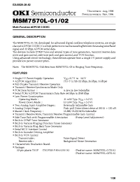 Datasheet MSM7570L-01 manufacturer OKI