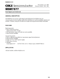 Datasheet MSM7577 manufacturer OKI