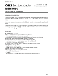 Datasheet MSM7580 manufacturer OKI