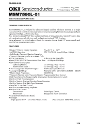 Datasheet MSM7590L-01 manufacturer OKI