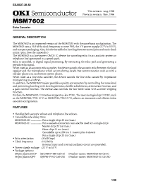 Datasheet MSM7602-011 manufacturer OKI