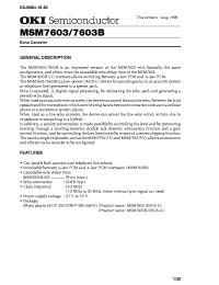 Datasheet MSM7603 manufacturer OKI