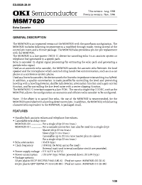 Datasheet MSM7620 manufacturer OKI