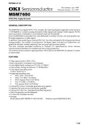 Datasheet MSM7650 manufacturer OKI