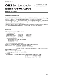 Datasheet MSM7704-01 manufacturer OKI