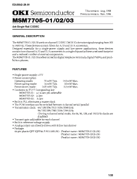 Datasheet MSM7705-02GS-2K manufacturer OKI