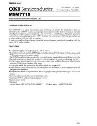 Datasheet MSM7715 manufacturer OKI