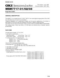 Datasheet MSM7717-03 manufacturer OKI