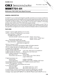 Datasheet MSM7731-01GA manufacturer OKI