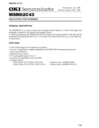 Datasheet MSM82C43 manufacturer OKI