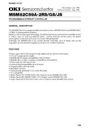 Datasheet MSM82C59A-2JS manufacturer OKI