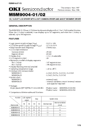 Datasheet MSM9004-02 manufacturer OKI