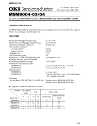 Datasheet MSM9004-03 manufacturer OKI