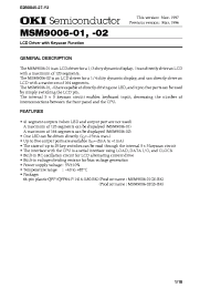 Datasheet MSM9006-02 manufacturer OKI