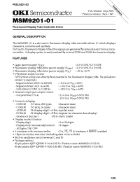 Datasheet MSM9201-01 manufacturer OKI