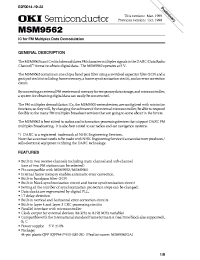 Datasheet MSM9562GA manufacturer OKI