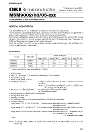Datasheet MSM9805-xxx manufacturer OKI