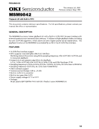 Datasheet MSM9842 manufacturer OKI