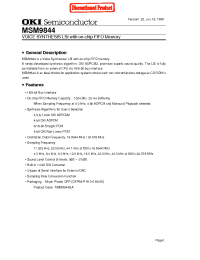 Datasheet MSM9844 manufacturer OKI