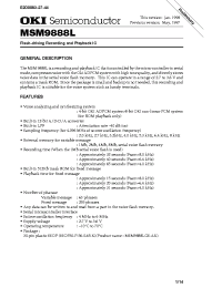 Datasheet MSM9888L manufacturer OKI