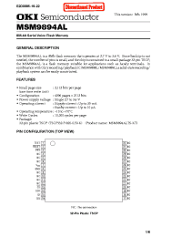 Datasheet MSM9894AL manufacturer OKI