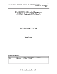 Datasheet OAT1521x-ONU-V3-A/B/C manufacturer OKI