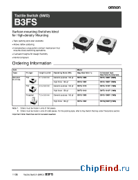 Datasheet B3FS-1000P manufacturer Omron