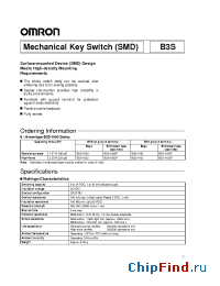Datasheet B3S-1000P manufacturer Omron