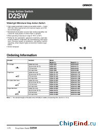 Datasheet D2SW-01L1MS manufacturer Omron