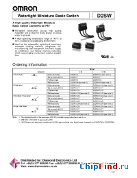 Datasheet D2SW-3L1D manufacturer Omron
