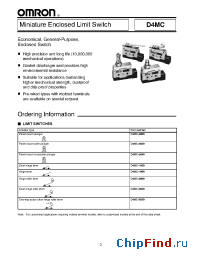 Datasheet D4MC-5000 manufacturer Omron