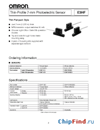 Datasheet E3HF-1E2 manufacturer Omron